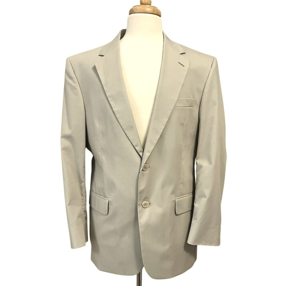 Jos. A. Bank Mens Tan Suit Jacket Blazer Mens 40R Khaki‎ Cotton Blend Preppy